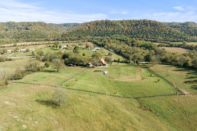 drone / aerial view with a rural view