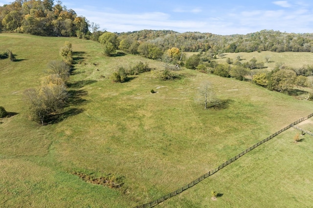 aerial view with a rural view