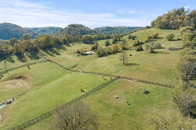 aerial view featuring a rural view