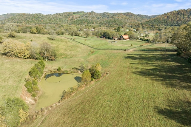 bird's eye view with a rural view