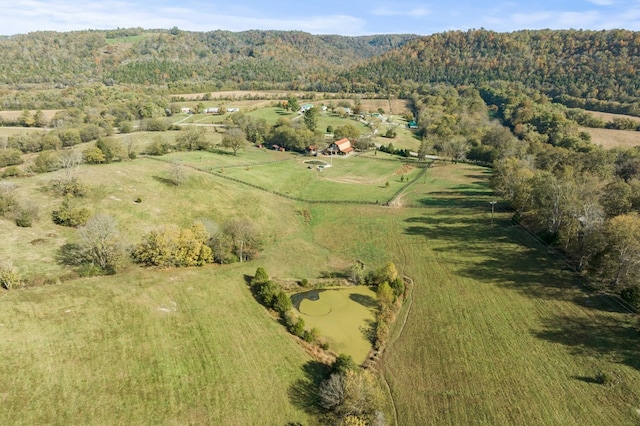 aerial view with a rural view