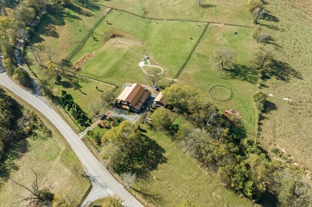 bird's eye view with a rural view