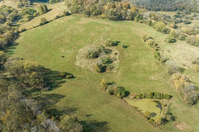 birds eye view of property with a rural view