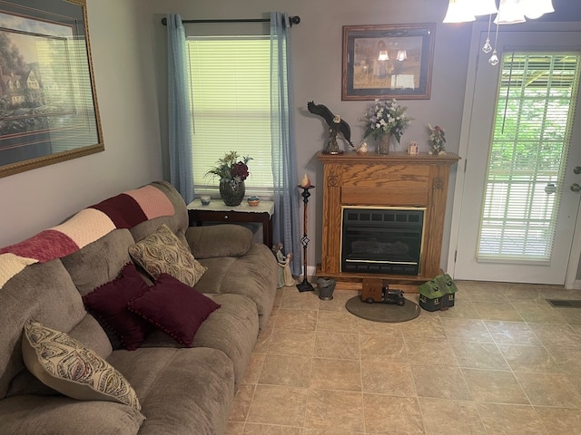 239 Doc Huling Rd, Robbins, TN 37852 - living room featuring a glass covered fireplace