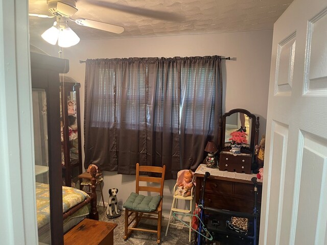 239 Doc Huling Rd, Robbins, TN 37852 - bedroom featuring a ceiling fan and a textured ceiling