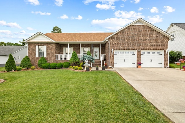 169 Prosperity Dr, Baxter, TN 38544 - ranch-style home with brick siding, driveway, a garage, and a front lawn