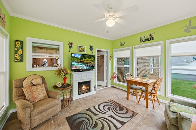 169 Prosperity Dr, Baxter, TN 38544 - sunroom featuring crown molding and baseboards