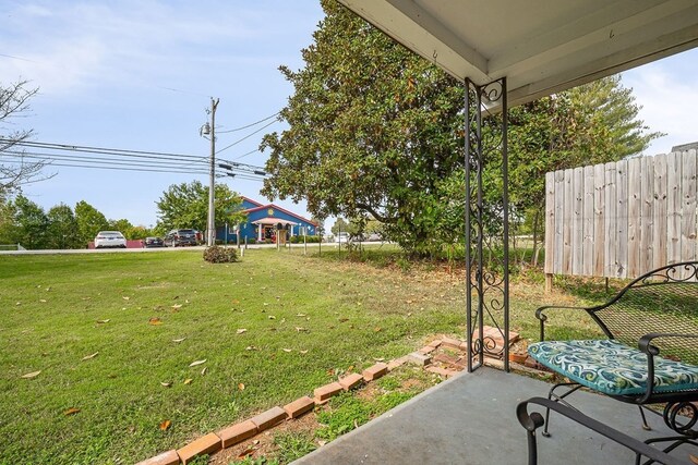 view of yard featuring fence