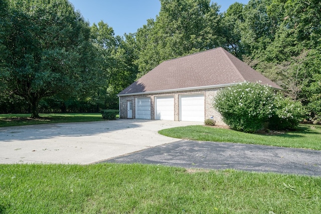 garage with driveway