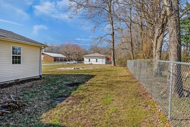 view of yard featuring fence