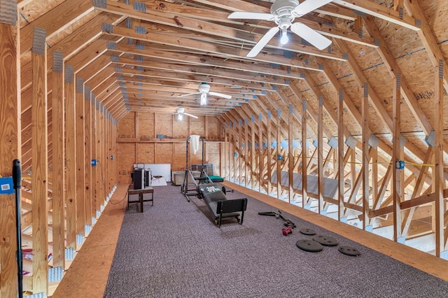 view of unfinished attic