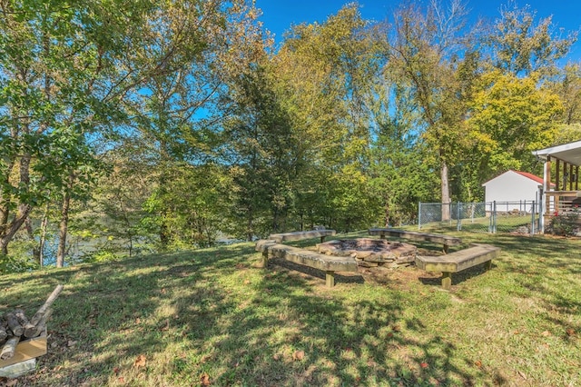 view of yard featuring fence