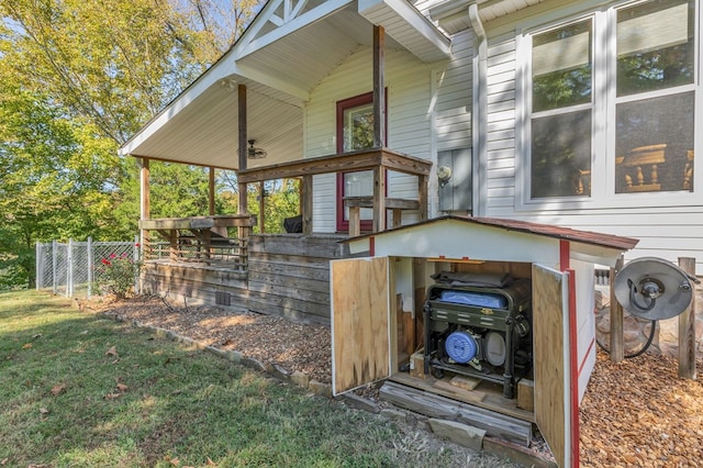 view of patio featuring fence