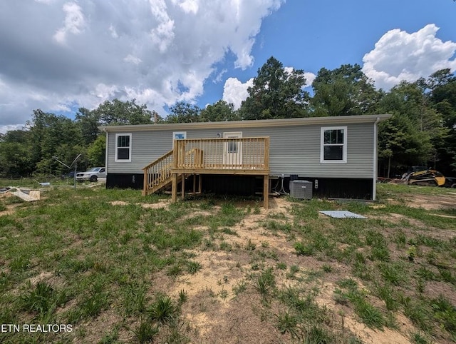 216 Valerie Dr, Deer Lodge, TN 37726 - back of house featuring a wooden deck and stairs