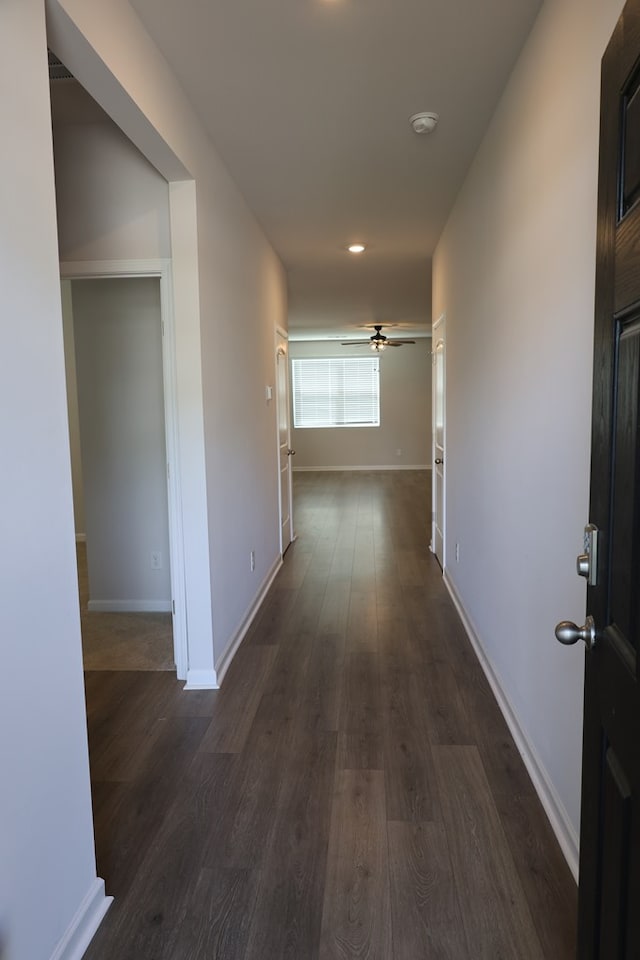 336 Oliver Way, Baxter, TN 38544 - hallway with dark wood-type flooring and baseboards
