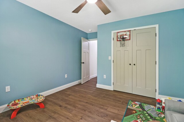 98 Paso Fino Trl, Jamestown, TN 38556 - game room with a ceiling fan, wood finished floors, and baseboards