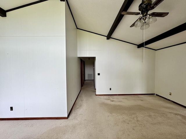 1039 Old Martha Washington Rd, Clarkrange, TN 38553 - carpeted empty room with ceiling fan and wood walls