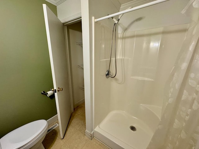 1039 Old Martha Washington Rd, Clarkrange, TN 38553 - full bath featuring a stall shower, tile patterned flooring, and a walk in closet