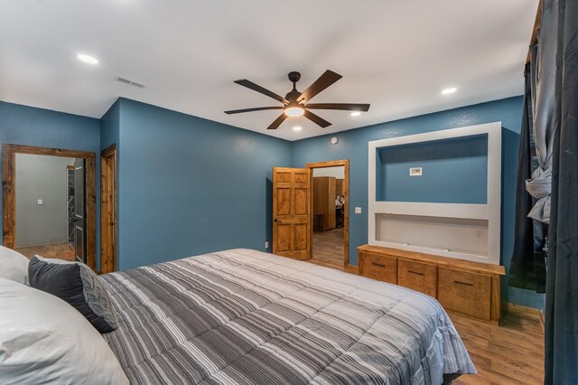 294 Big Piney Loop, Wilder, TN 38589 - bedroom with wood finished floors, recessed lighting, and a ceiling fan