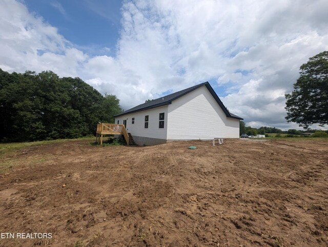 249 Old Grimsley Ct, Grimsley, TN 38565 - view of side of home featuring a wooden deck and stairway