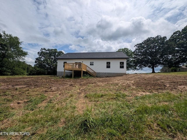 249 Old Grimsley Ct, Grimsley, TN 38565 - back of house featuring a wooden deck and stairway