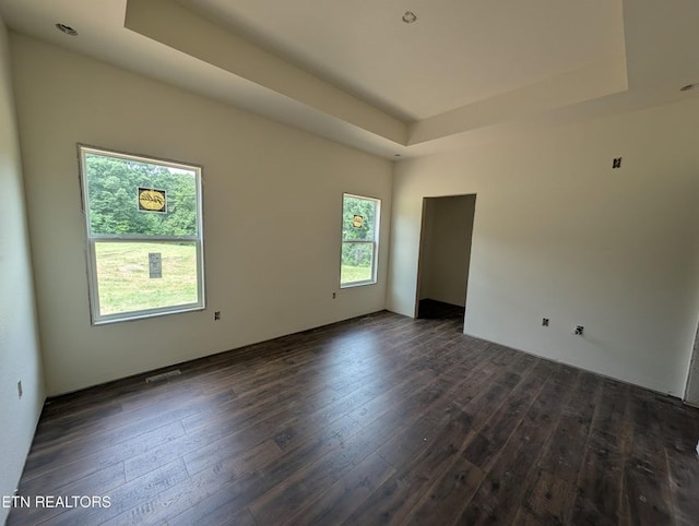 249 Old Grimsley Ct, Grimsley, TN 38565 - empty room featuring a tray ceiling and dark wood-style flooring