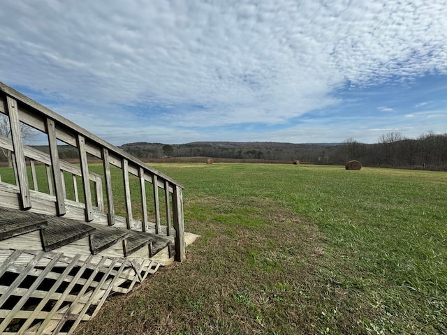 1032 Kendall Smith Rd, Pikeville, TN 37367 - view of green lawn featuring a deck and a view of rural / pastoral area