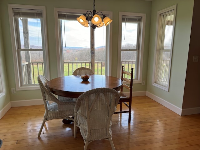 1032 Kendall Smith Rd, Pikeville, TN 37367 - dining space featuring a chandelier and light wood-type flooring