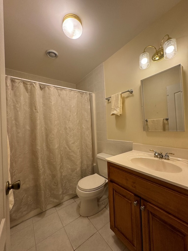 1032 Kendall Smith Rd, Pikeville, TN 37367 - full bath with vanity, tile patterned floors, and a shower with shower curtain