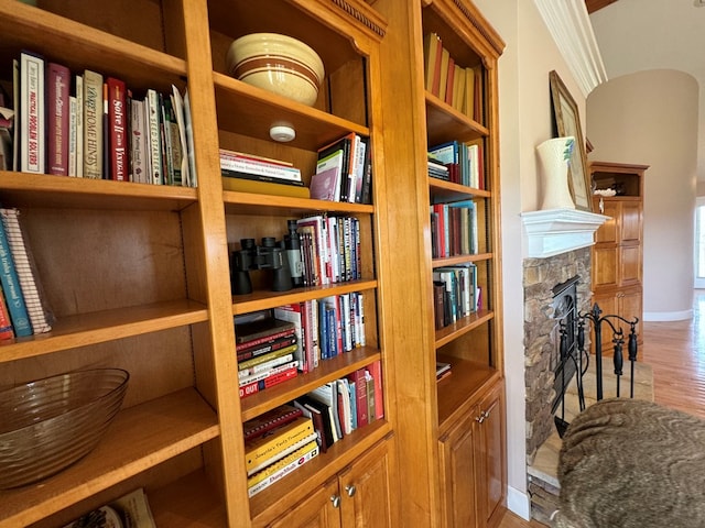 1032 Kendall Smith Rd, Pikeville, TN 37367 - detailed view of wood finished floors and a fireplace