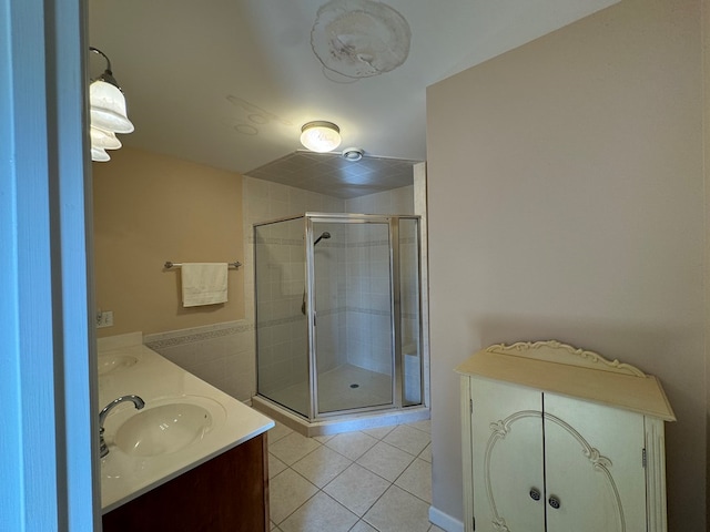 1032 Kendall Smith Rd, Pikeville, TN 37367 - full bath featuring tile patterned flooring, a stall shower, and double vanity