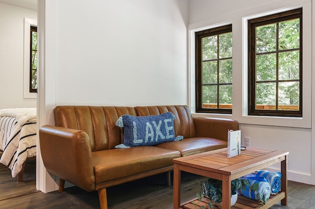 122 Abby Ln, Byrdstown, TN 38549 - sitting room featuring dark wood-style flooring