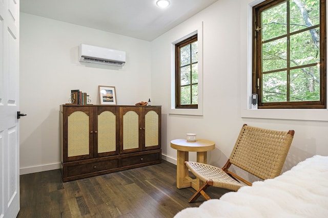 122 Abby Ln, Byrdstown, TN 38549 - bedroom with an AC wall unit, wood finished floors, and recessed lighting