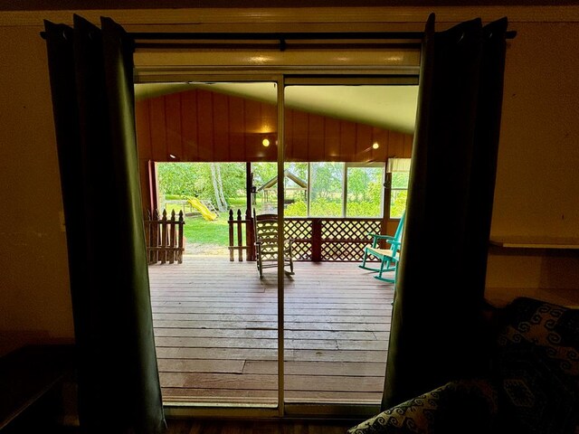 151 Dykes Ln, Crossville, TN 38571 - doorway to outside with wood finished floors