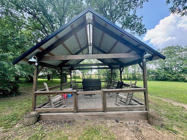 151 Dykes Ln, Crossville, TN 38571 - view of community with a gazebo, a yard, and a wooden deck
