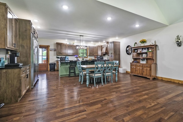 2810 Stockton Rd, Jamestown, TN 38556 - dining area with dark wood finished floors and recessed lighting