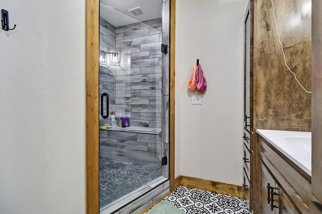 2810 Stockton Rd, Jamestown, TN 38556 - bathroom with a shower stall and vanity