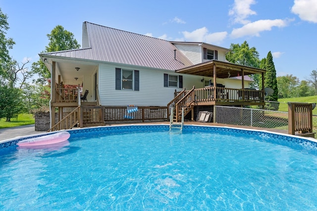 2876 Hilham Hwy, Hilham, TN 38568 - swimming pool featuring stairway and a deck