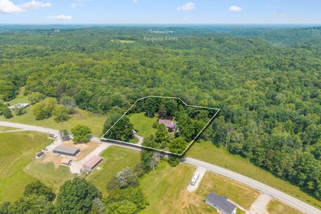 2876 Hilham Hwy, Hilham, TN 38568 - aerial view of property's location with a heavily wooded area and property parcel outlined