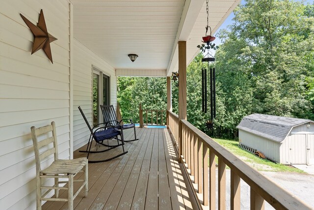 2876 Hilham Hwy, Hilham, TN 38568 - wooden porch with a storage unit