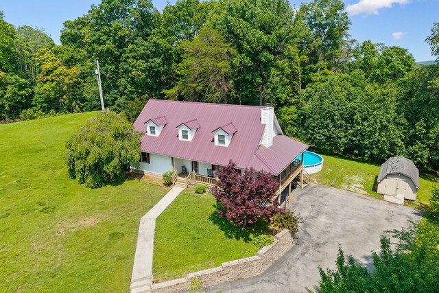 2876 Hilham Hwy, Hilham, TN 38568 - aerial view of property and surrounding area featuring a forest