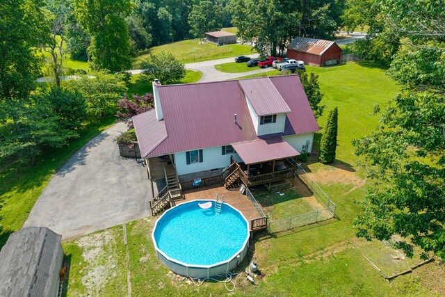 2876 Hilham Hwy, Hilham, TN 38568 - view from above of property featuring a pool area