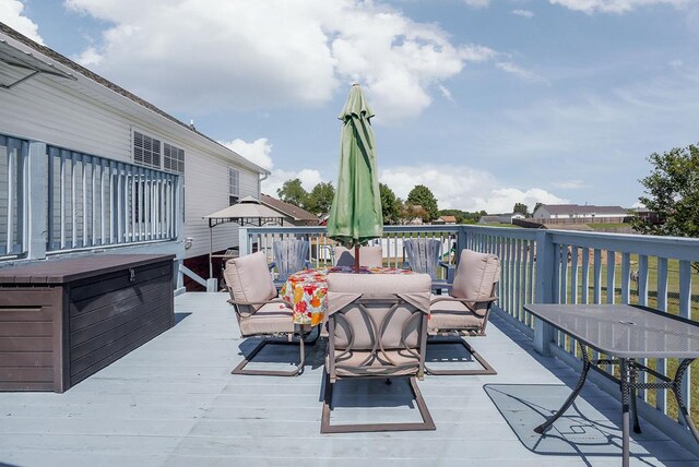 view of patio featuring a deck