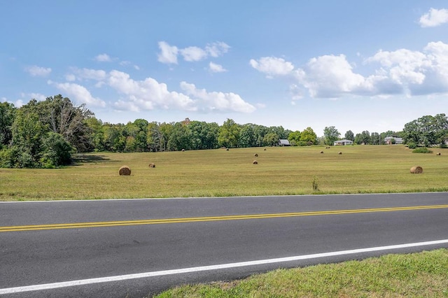 view of road with a rural view