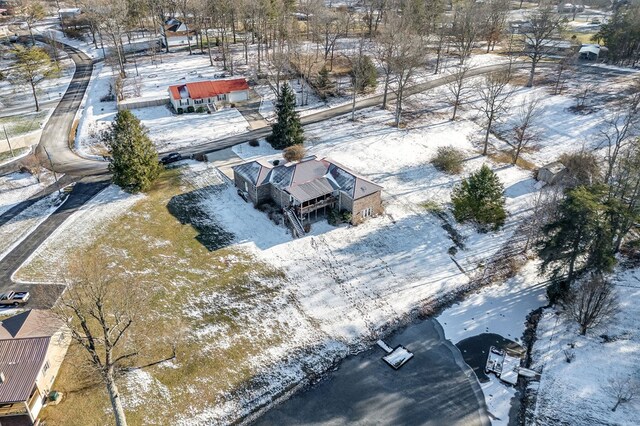 view of snowy aerial view