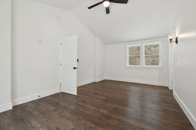 1069 Pleasant Shade Hwy, Pleasant Shade, TN 37145 - additional living space featuring ceiling fan, vaulted ceiling, and dark wood finished floors