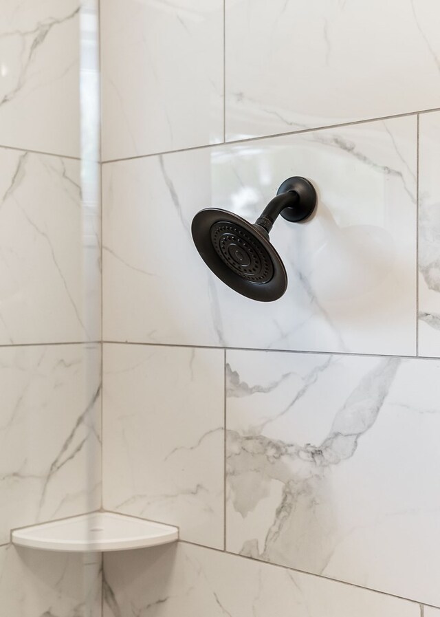 interior details with tiled shower