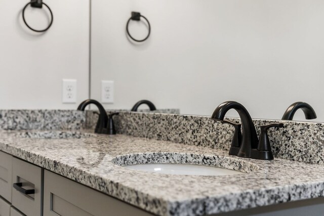 bathroom with double vanity and a sink