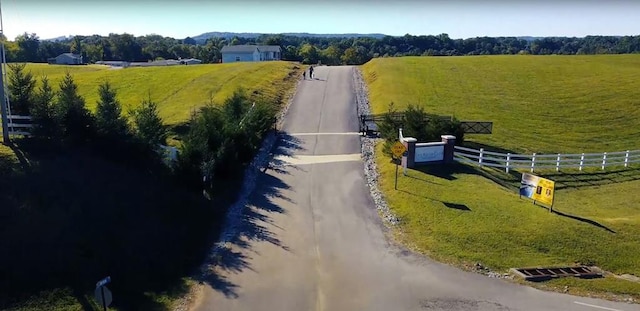 bird's eye view with a rural view