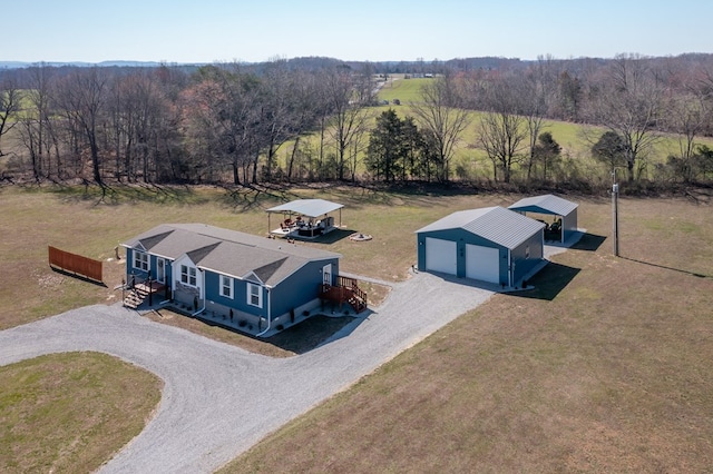 bird's eye view featuring a rural view